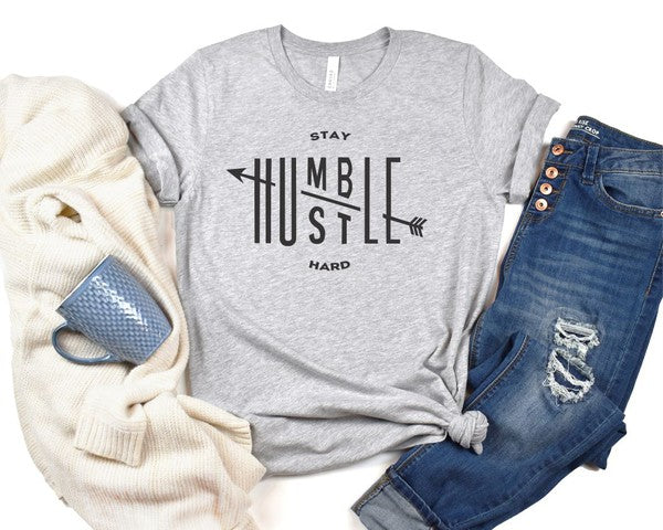 Stay Humble Hustle Hard Short Sleeve Crew Neck Tee