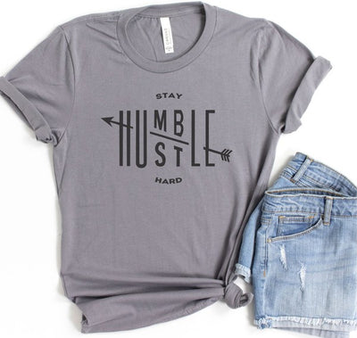 Stay Humble Hustle Hard Short Sleeve Crew Neck Tee