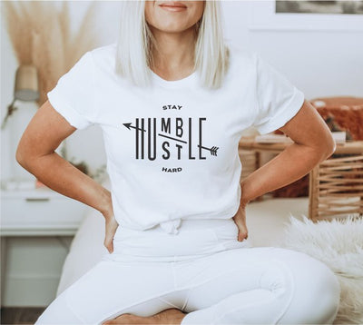 Stay Humble Hustle Hard Short Sleeve Crew Neck Tee