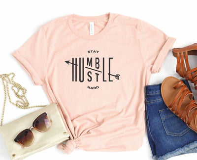 Stay Humble Hustle Hard Short Sleeve Crew Neck Tee