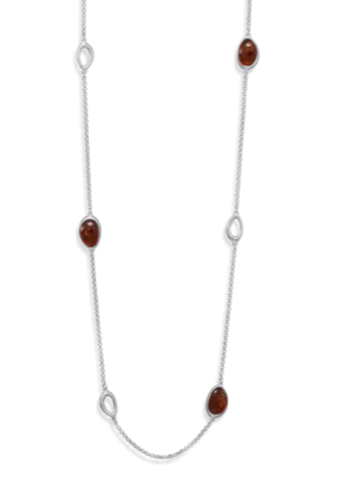 23.5" + 2" Baltic Amber and Open Link Necklace