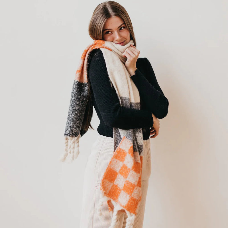 Autumn Spice Checkered Scarf