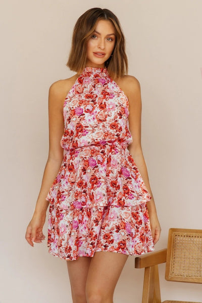 Floral Backless Dress