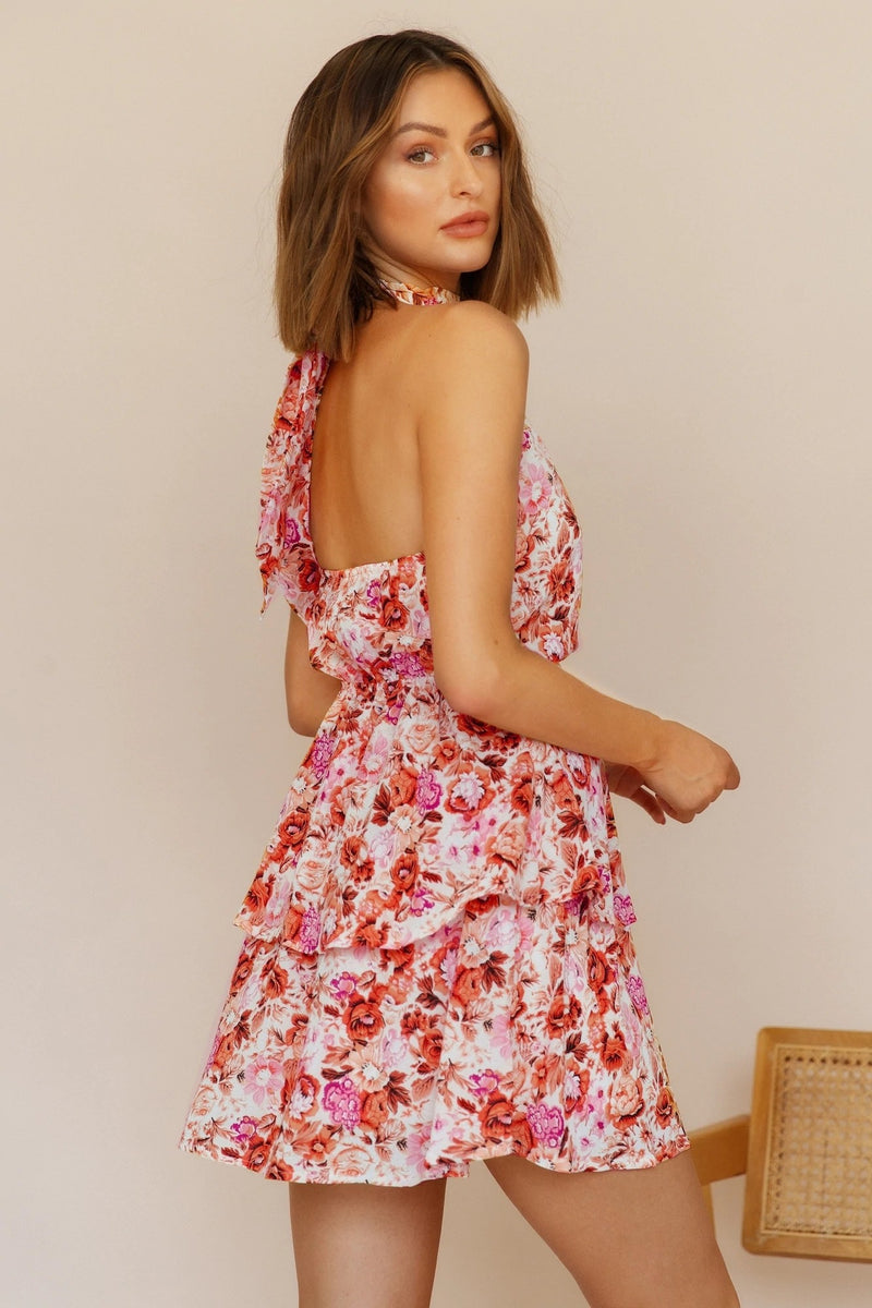 Floral Backless Dress