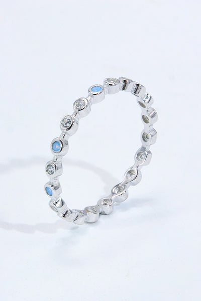 925 Sterling Silver Stackable Natural Moonstone Ring