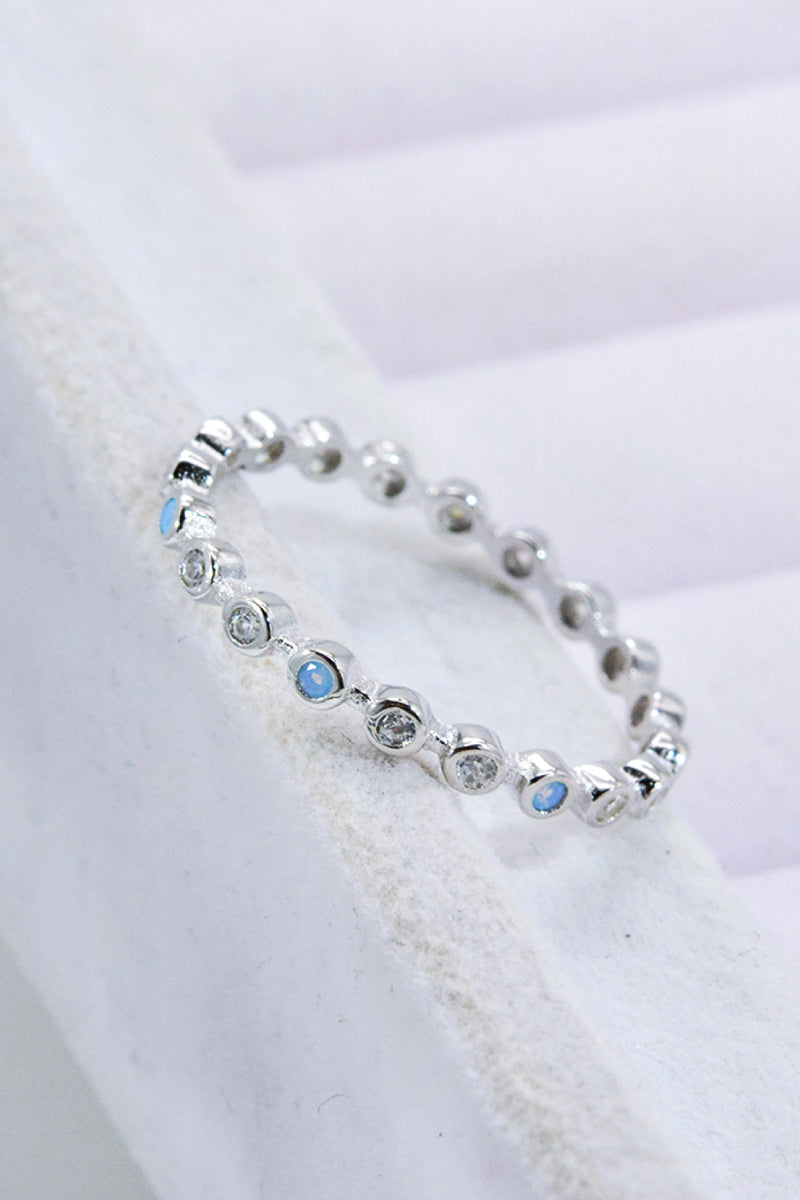 925 Sterling Silver Stackable Natural Moonstone Ring