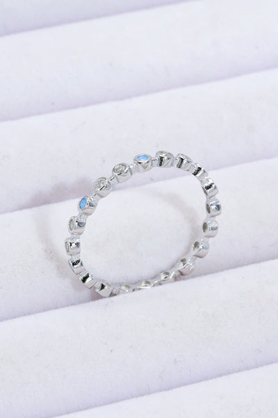 925 Sterling Silver Stackable Natural Moonstone Ring